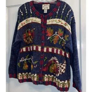 Heirloom Collection Grannycore Fall Harvest Chunky Cardigan Womens L Cottage